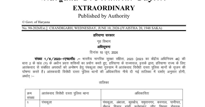 Haryana ATS के गठन को मिली मंजूरी, एनएसजी की तर्ज पर तैयार होंगे कमांडो, पंचकूला और गुरुग्राम में खुलेंगे एटीएस थाने